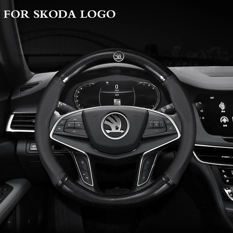 

Чехол рулевого колеса автомобиля Нескользящая для Skoda Octavia Superb Kodiaq Fabia кушак Fabia Karoq Rapid Yeti аксессуары для интерьера автомобиля