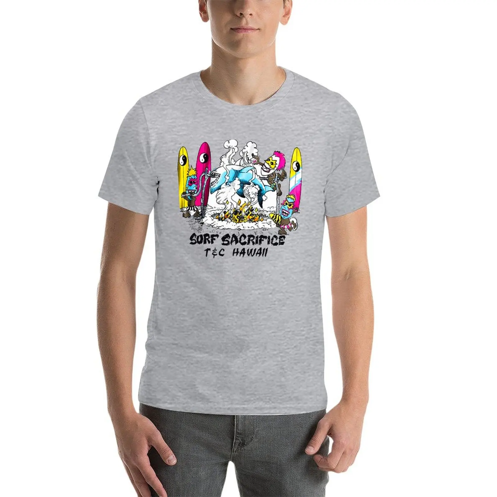 

Vintage Surf Sacrifice 80'S Oversize T-Shirt Funny Men'S Clothes 100% Cotton Streetwear Plus Size Tops Tee