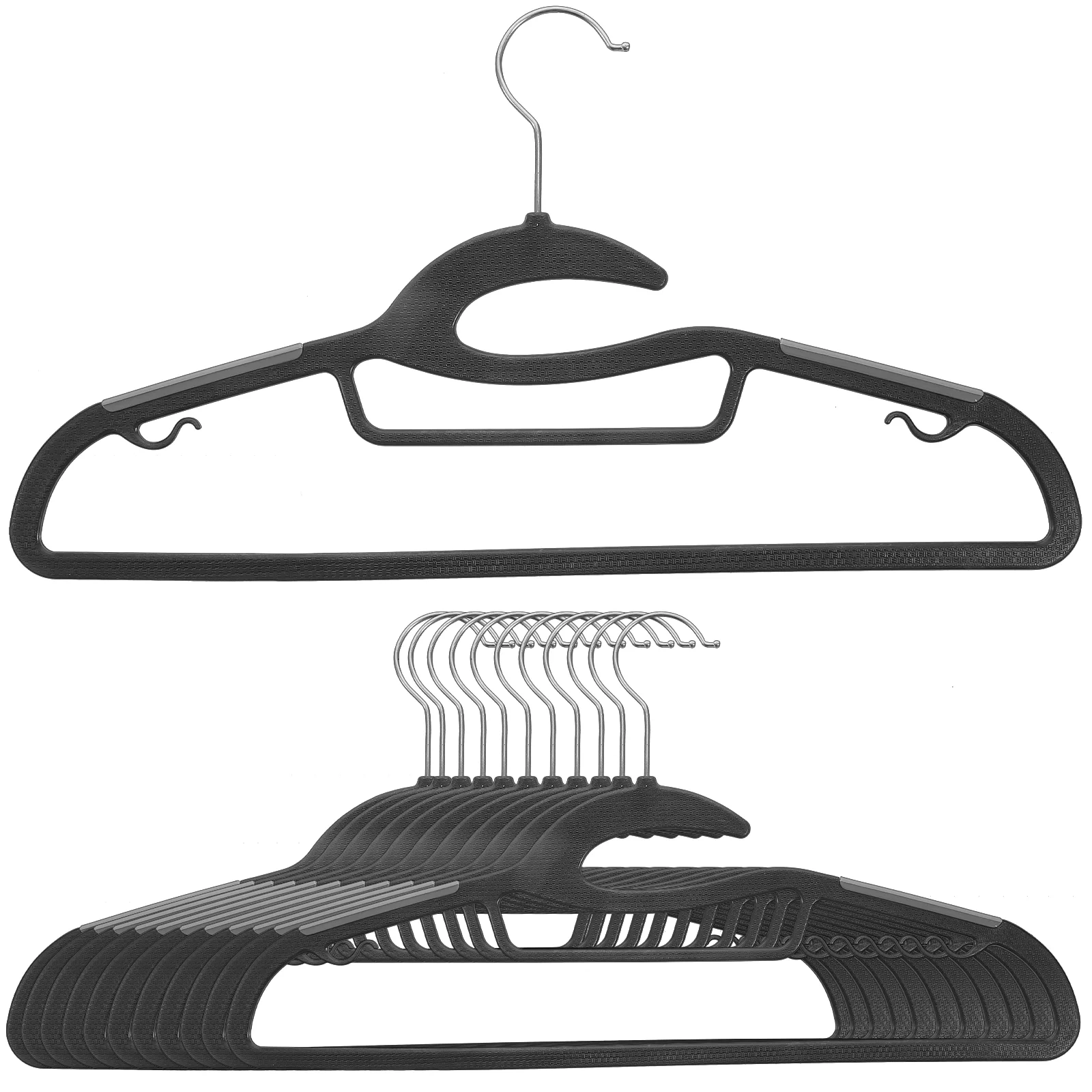 

10 Pcs Adjustable Hanger Clothes Rack Heavy Duty Hangers Shirt Thick Coats Wide Stainless Steel Youth Non Slip Man Jean Closet