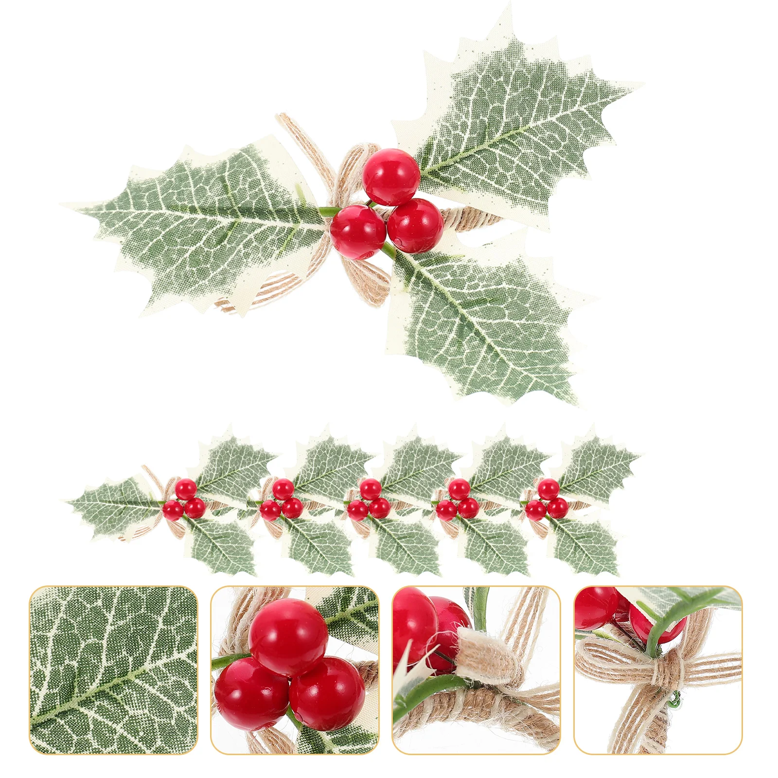 

Napkin Rings Christmas Holder Ring Table Berryserviette Wreath Decor Holidayleaf Fall Bucklemetal Clasp Party Napkins Ornaments