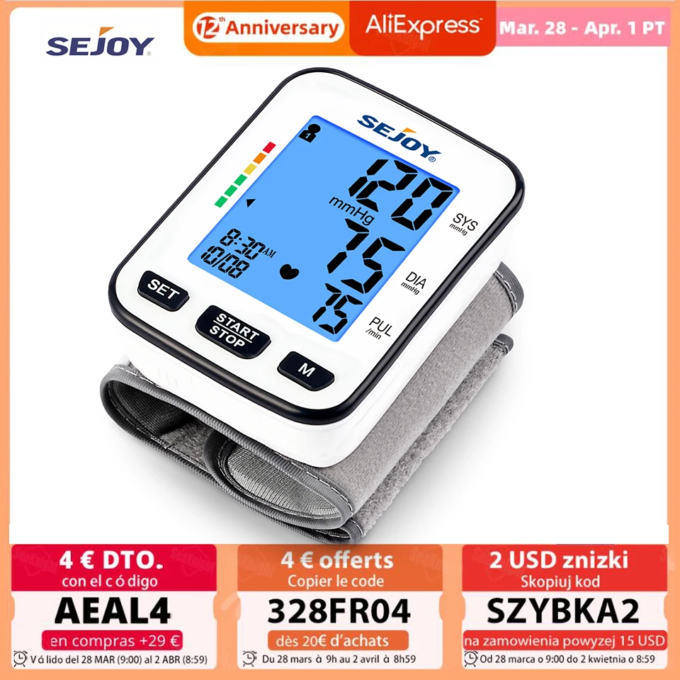 

Digital Lcd Upper Arm Blood Pressure Monitor Home Health Care Heart Beat Meter Machine Tonometer for Measuring Automatic