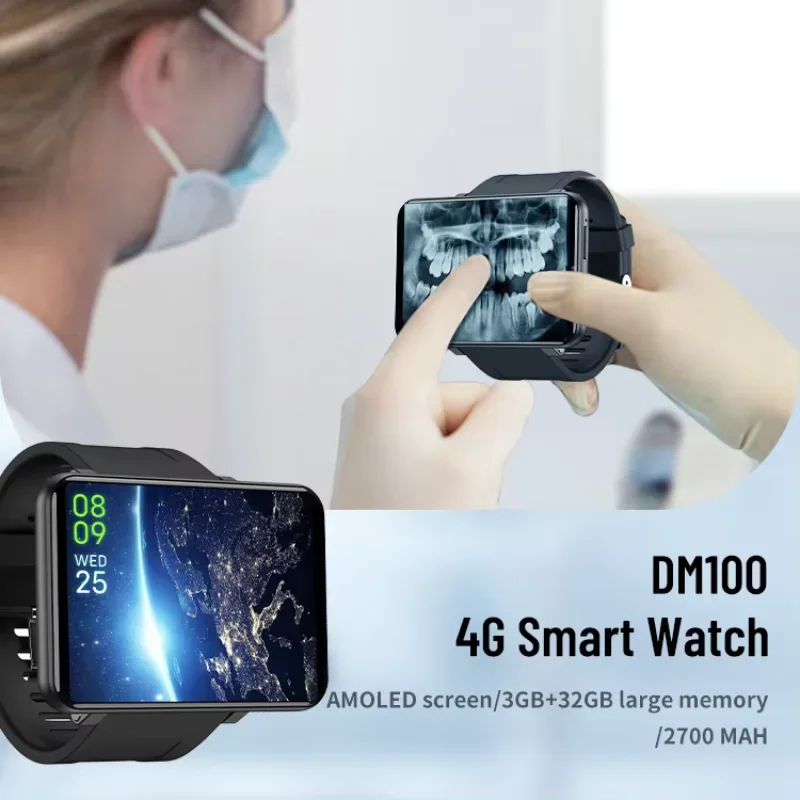 DM100 Горячие 2 86 &quotIPS квадратный большой экран 4G Смарт-часы Android 2700 мАч Загрузка