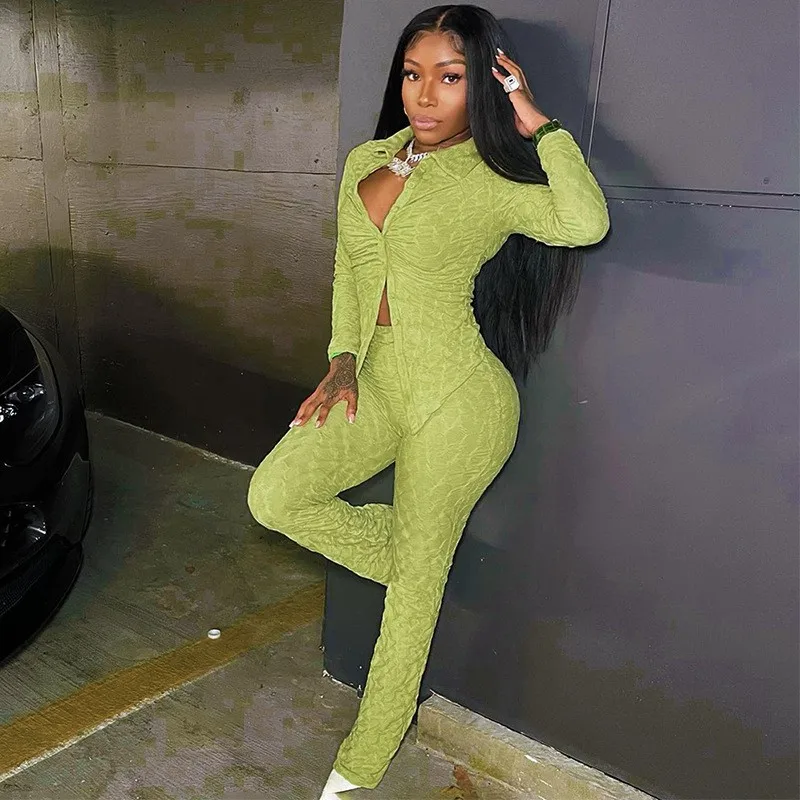 

Beach Pareo For Women Swimwear 2023 Clothes Summer New Solid Color Button Long Sleeve Shirt Top Pants Set Spandex Bathroom