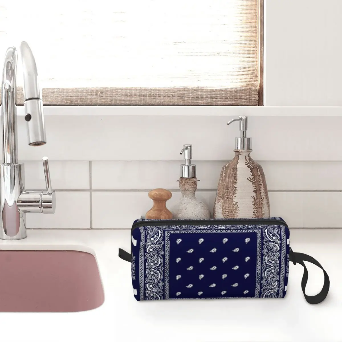 Бандана синяя косметичка сумка для мужчин и женщин сумки туалетных