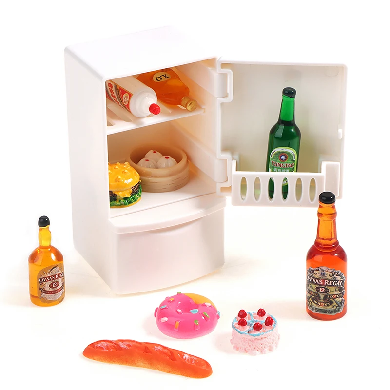 

1:12 Dollhouse Miniature Kitchen White Fridge Refrigerator Freezer For Dolls Bedroom Decor Accessories Kids Toy