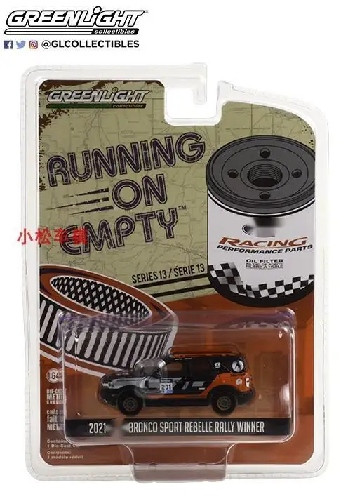

1:64 GreenLight 2021 forFord Mustang Sport #20 Rebel Rally Champion Collection die-cast alloy car model toys gifts 1:64 Green