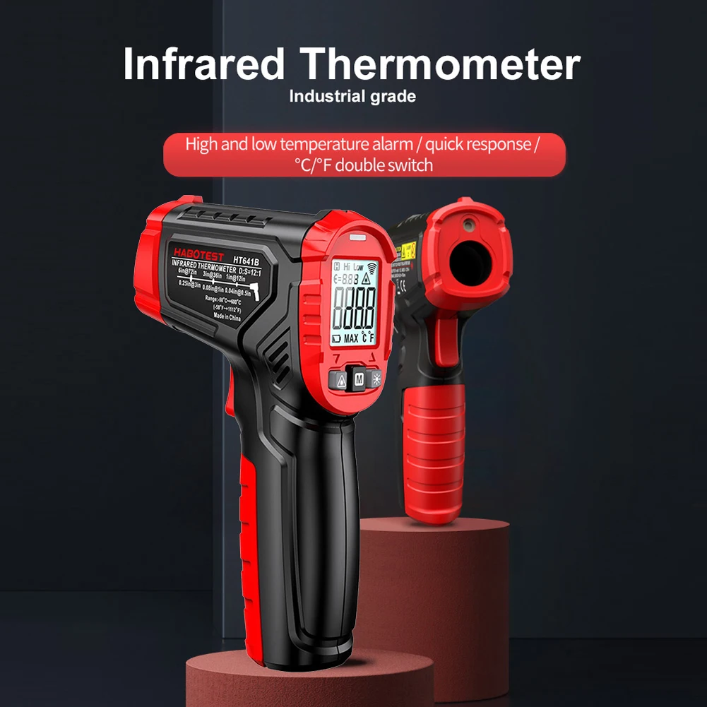 

Прибор для измерения температуры с дисплеем, бесконтактная опора из АБС-пластика для измерения температуры, красный цвет, быстрое устройство для приготовления пищи, кондиционер для холодильника