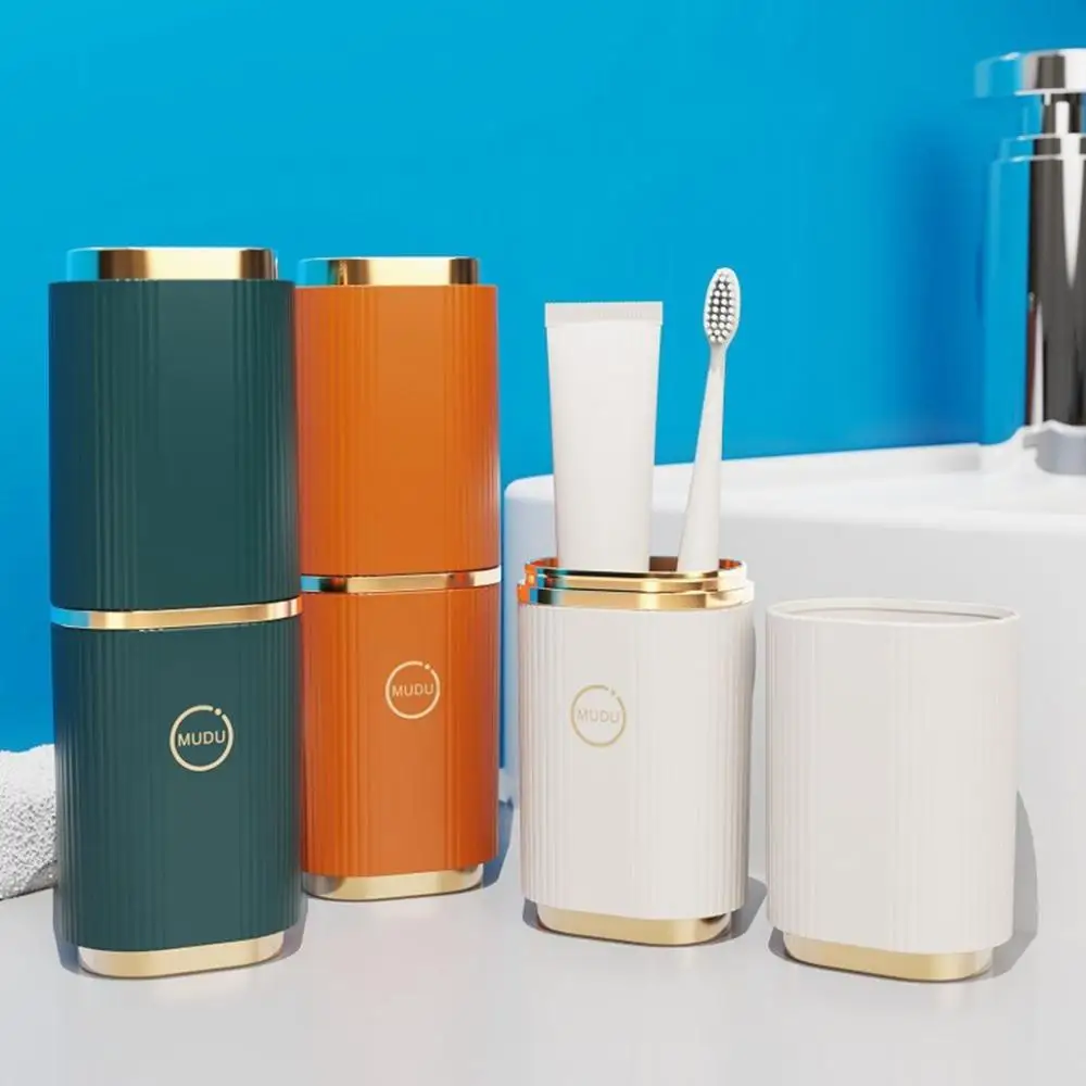 

for Home, Travel ABS Material Luxury Separate Type Toiletry Cup Bathroom Storage Toothbrush Storage Box Travel Supplies