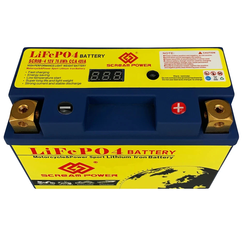 

9-BS/9-B/9-B4 12 В аккумулятор для стартера мотоцикла LiFePO4 6 Ач 350 А с заменой BMS для мотоциклов