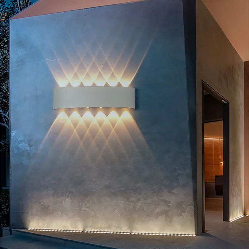 

Простая светодиодная настенная лампа, IP65, AC86-265, водонепроницаемое освещение для улицы, сада, гостиной, лестницы, алюминиевое акриловое бра