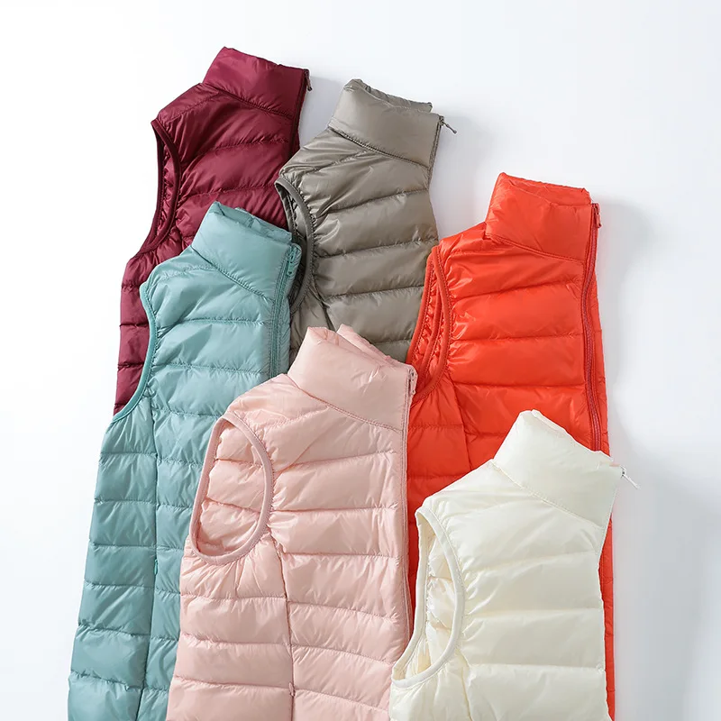 

Light Down Jacket Waistcoat Women's Short Stand-up Collar Clip Fashion with Autumn and Winter Down Vest Outside To Wear Women