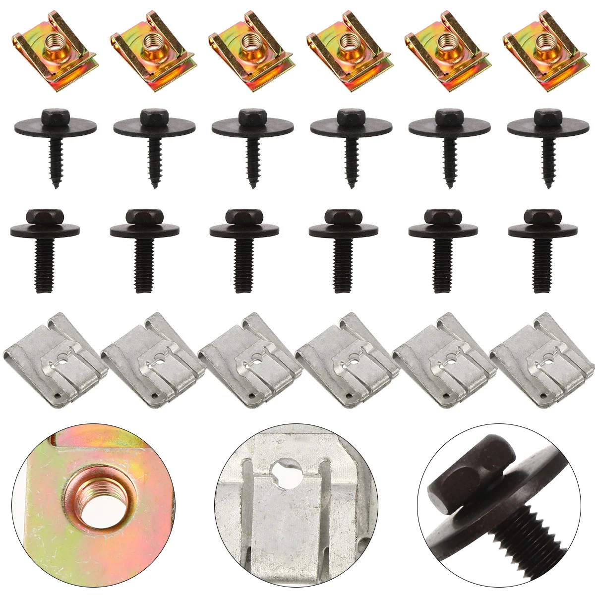 

24 Pcs Engine Parts Retainer Clips Automotive Under Cover Shield Car Screws Are Carbon Steel