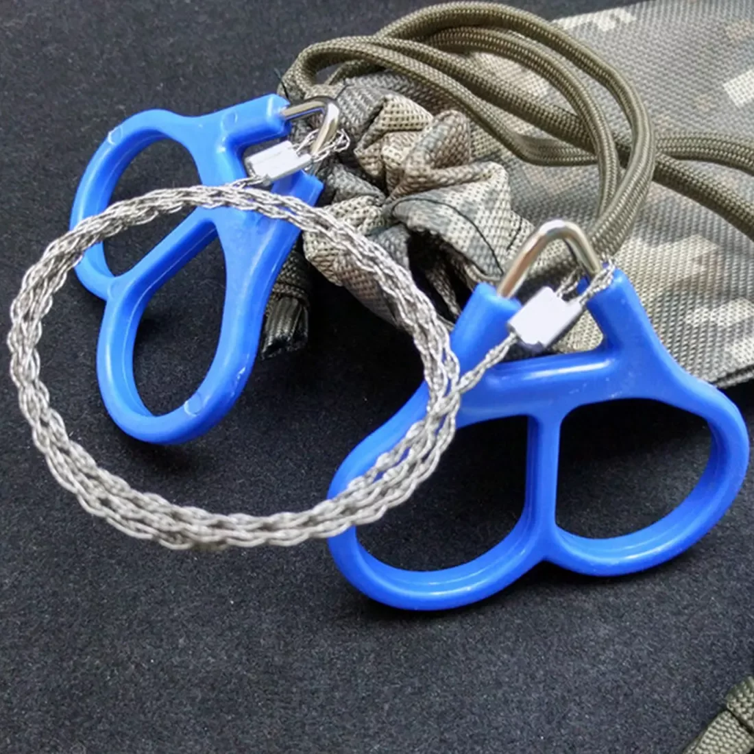 

73cm Stainless Steel Wire Saw Camping Hiking Travel Outdoor Emergency Survive Tool Wire Kits Crafting Saw