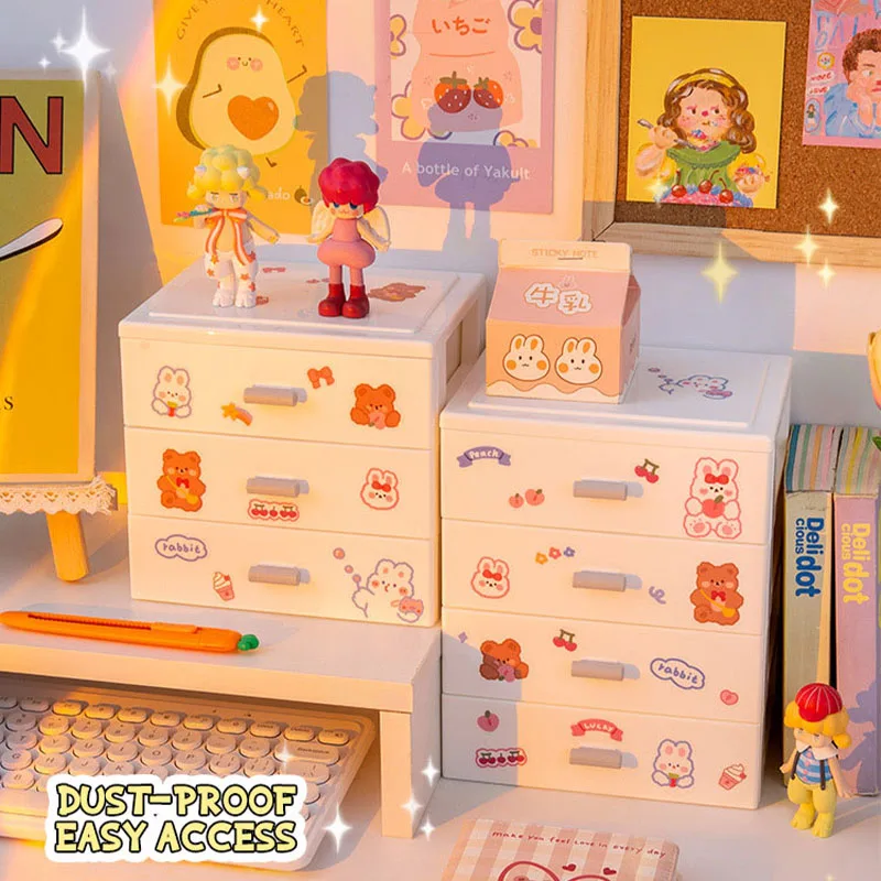 

Настольный органайзер для хранения канцелярских принадлежностей, милый многослойный ящик для стола, стола, для очистки, канцелярские прина...