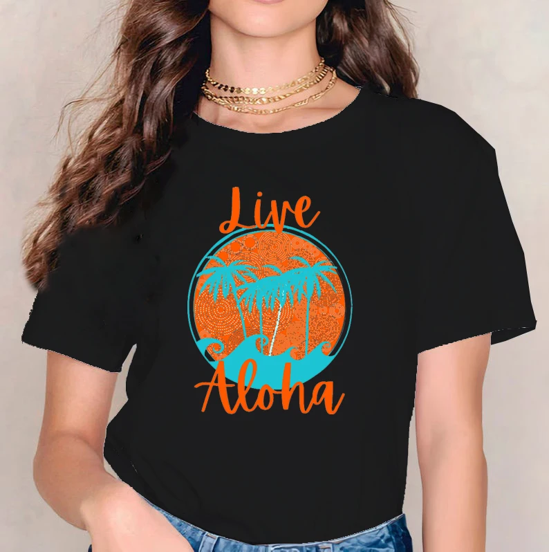 

Live Hawaii Graphic Tees Aloha VacationTops for Men Travel Style Harajuku Funny Tshirt Gothic Woman Tshirts P Fashion Top L