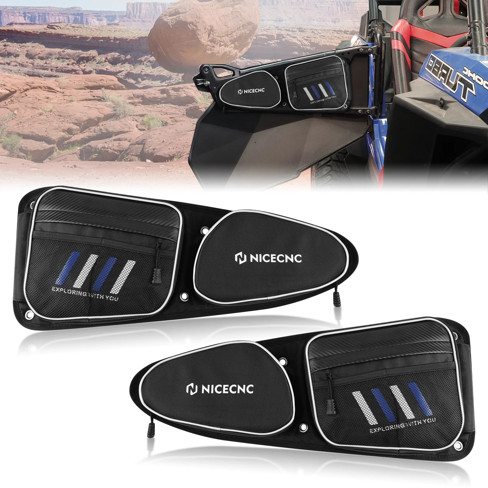 

NICECNC для Polaris RZR XP 1000 S 2014-2021 Turbo S 2014-22 UTV боковые дверные сумки водонепроницаемая сумка для хранения инструментов аксессуары UTV
