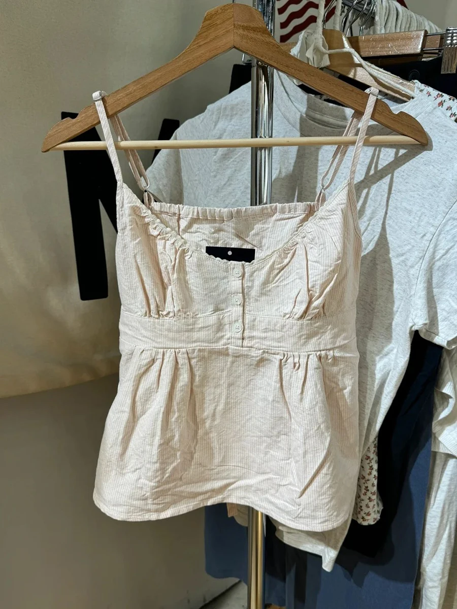 Майка женская с кружевной отделкой хлопковый топ на пуговицах v-образным вырезом