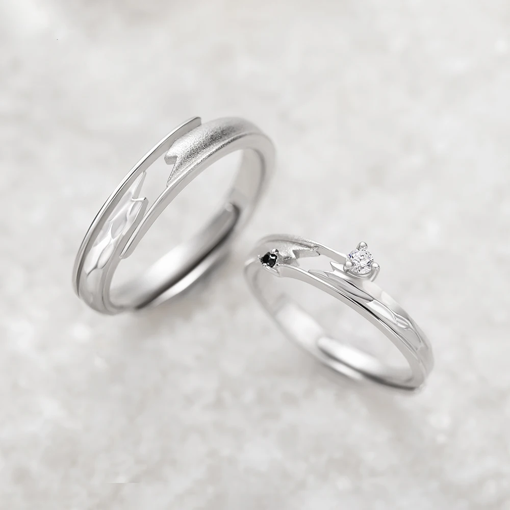 

Haya Studio Meet By Chance Design Rings High Quality S925 Sterling Silver Jewelry Couple Ring For Wedding Engagement Gift