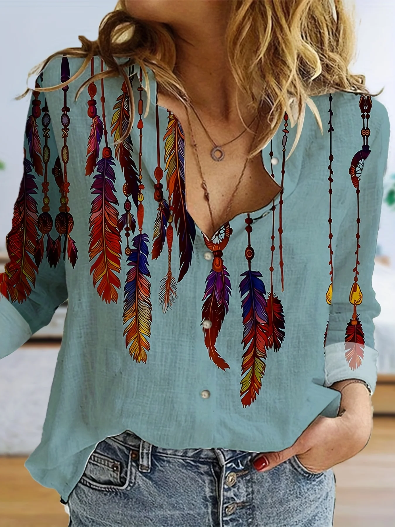 Женская рубашка больших размеров повседневная уличная женская в стиле ретро с