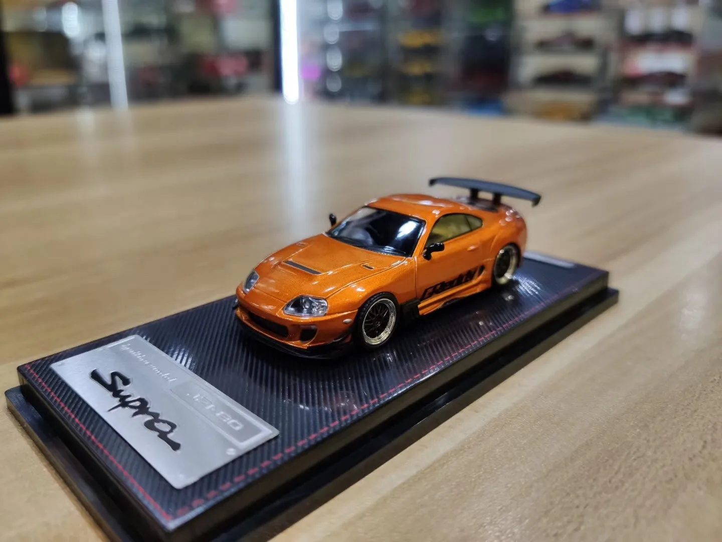 

[Ручная работа] модель автомобиля с имитацией зажигания IG Bull Demon King Supra JZA80 RS модель автомобиля 1:64 коллекция украшений в подарок
