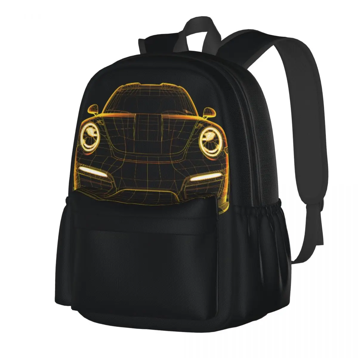 

Classic Sports Car Backpack Youth Neon Line Art Pattern Backpacks Polyester Pretty High School Bags Daily High Quality Rucksack