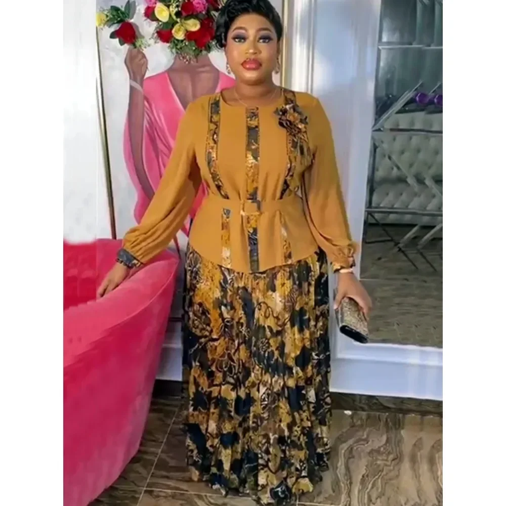 Африканская одежда для женщин комплекты из 2 предметов топы и юбки костюмы Dashiki