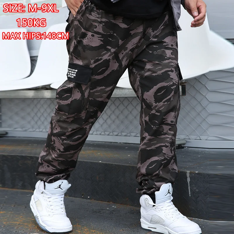 

Брюки-карго камуфляжные мужские, Джоггеры в стиле милитари, армейские камуфляжные штаны в стиле хип-хоп, хлопковые спортивные штаны 6XL, одежда для карго 8XL