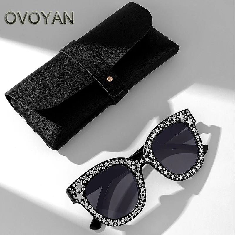 

OVOYAN Oversized Cateye Sunglasses Women Luxury Brand Designer Glasses Women/Men Retro Star Eyewear Men Lentes De Sol Mujer 2023