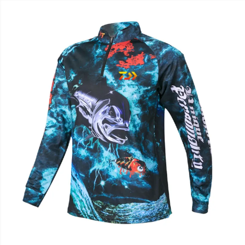 

New Ropa de pesca chaqueta de manga larga Camiseta al aire libre ciclismo punción Jigging UV bloque Anti UV ropa Baju Jersey