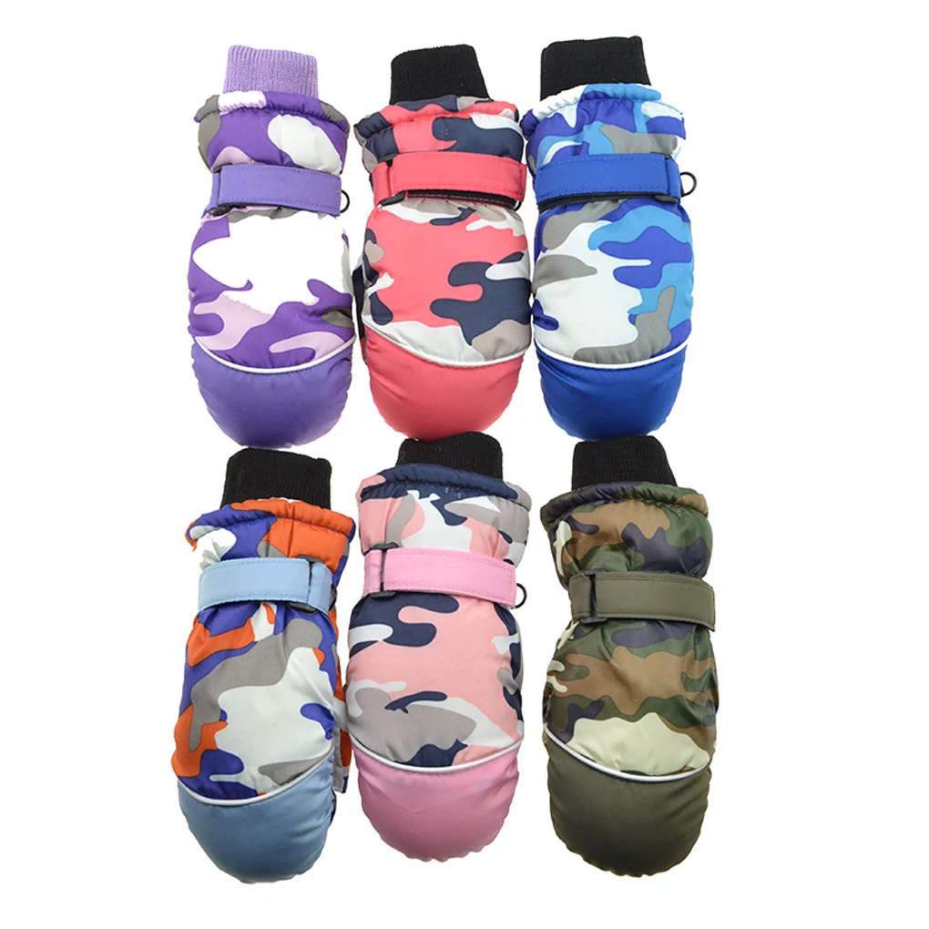 

1 Pairs Kids Mittens Winter Waterproof Warm Gloves Sports Gear Children Protective Tools Ski Supplies Thicken for Cold Weather