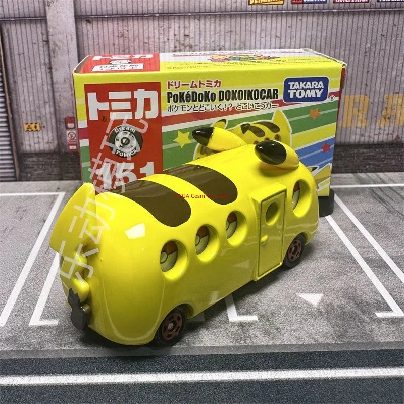 Фото Оригинальный коллекционный мини-автомобиль Takara Tomy Dream Tomica No.151 Pikachu Pokedoko Dokoikocar, литой под давлением, из сплава, игрушка-подарок №5