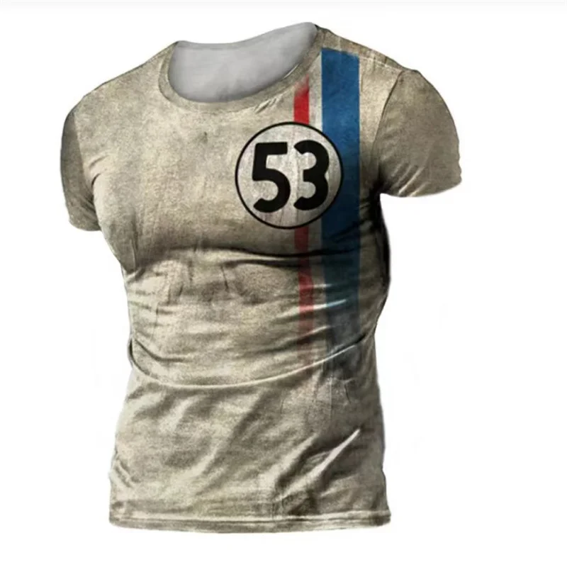 

Men's T-Shirts Vintage American 3D Print Tees Tops Retro Oversized T-Shirt O-Neck Casual Short Sleeve Men's Clothing Camisetas