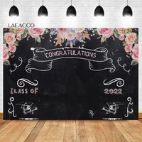 laeacco congrats grad background class of 2022 watercolor flower blackboard kid student portrait customized photography backdrop