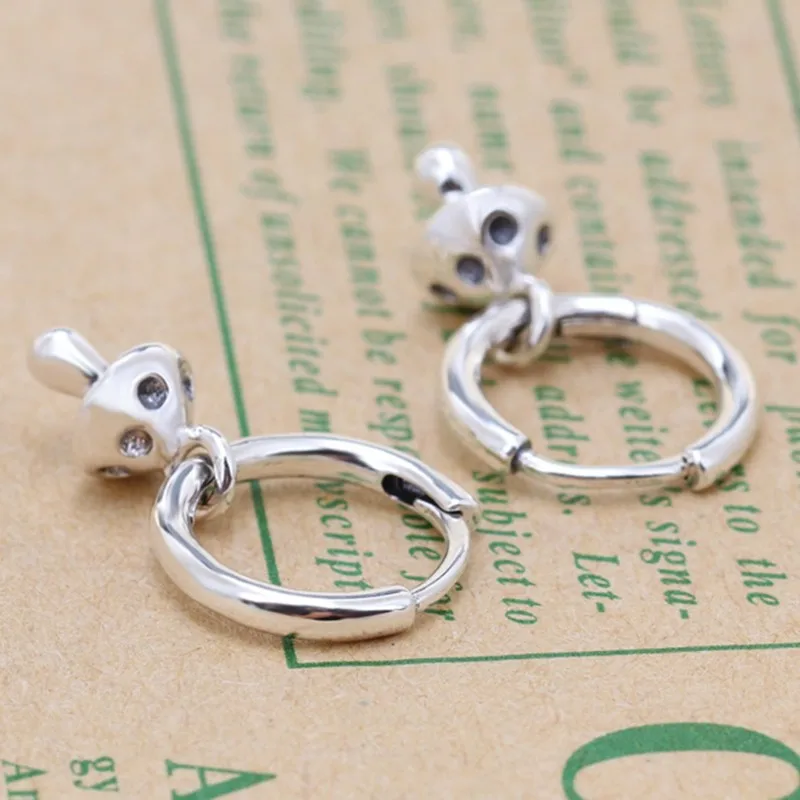

Authentic 925 Sterling Silver Sparkling Cute Mushroom With Crystal Stud Earrings For Women Wedding Gift Fashion Jewelry