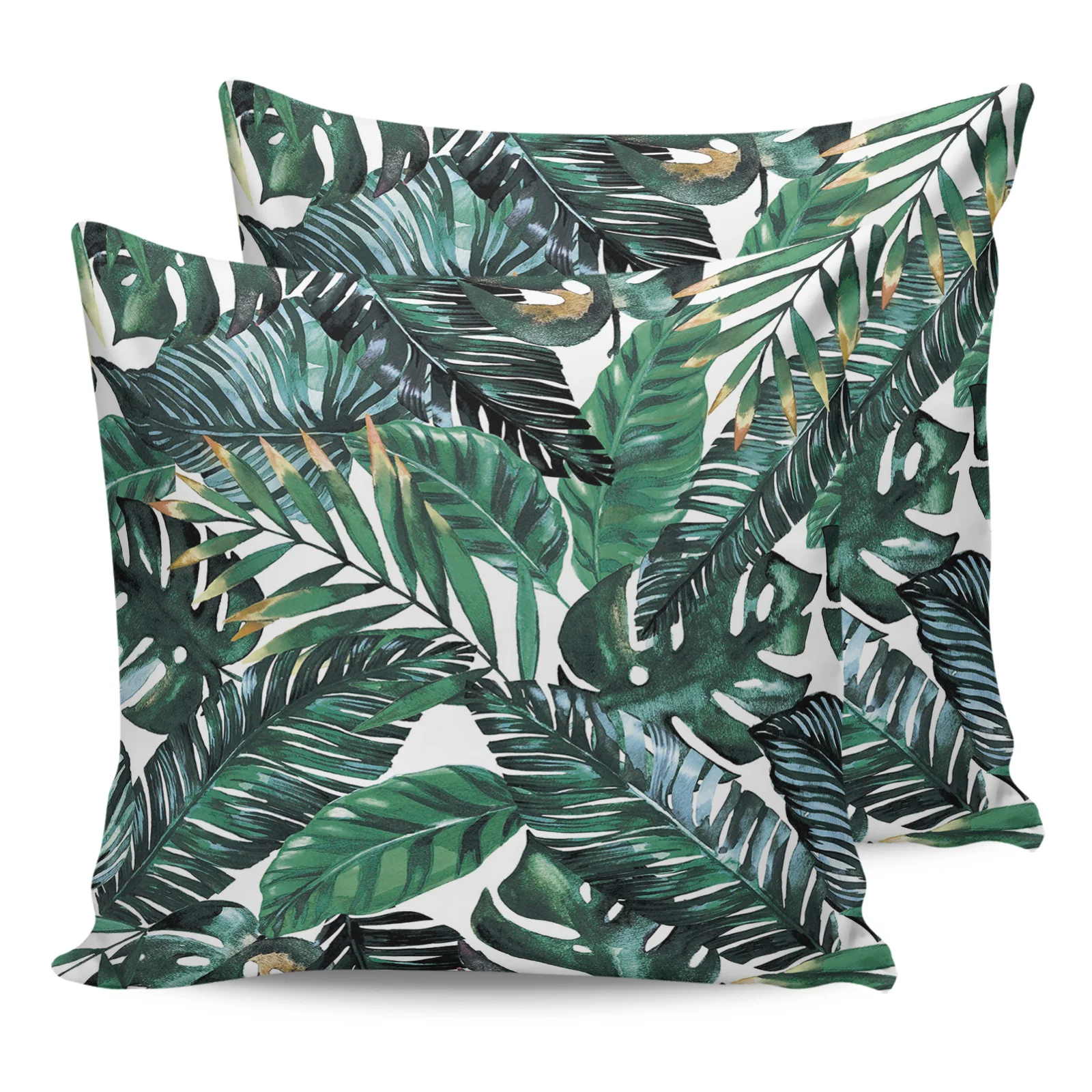 

2PCS Pillowcases Tropical Plant Banana Leaf Green Cushion Cover Home Bedding Living Room Decorative Couch Throw Pillow Case