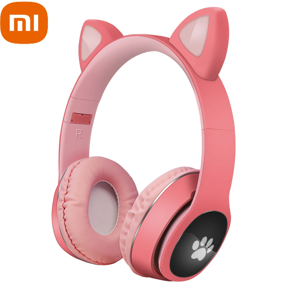 

XIAOMI Cat Ear Bluetooth Headphones LED Noise Cancelling Girls Kids Cute Headset Support TF Card Jack Mic Wireless Headphones