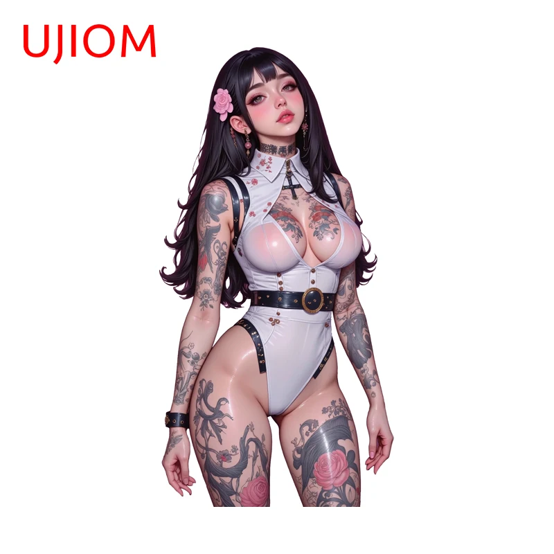 UJIOM соблазнительная татуировка девушка стикер на стену креативные очаровательные кошачьи уши красочные граффити наклейка виниловое украшение кухонного шкафа