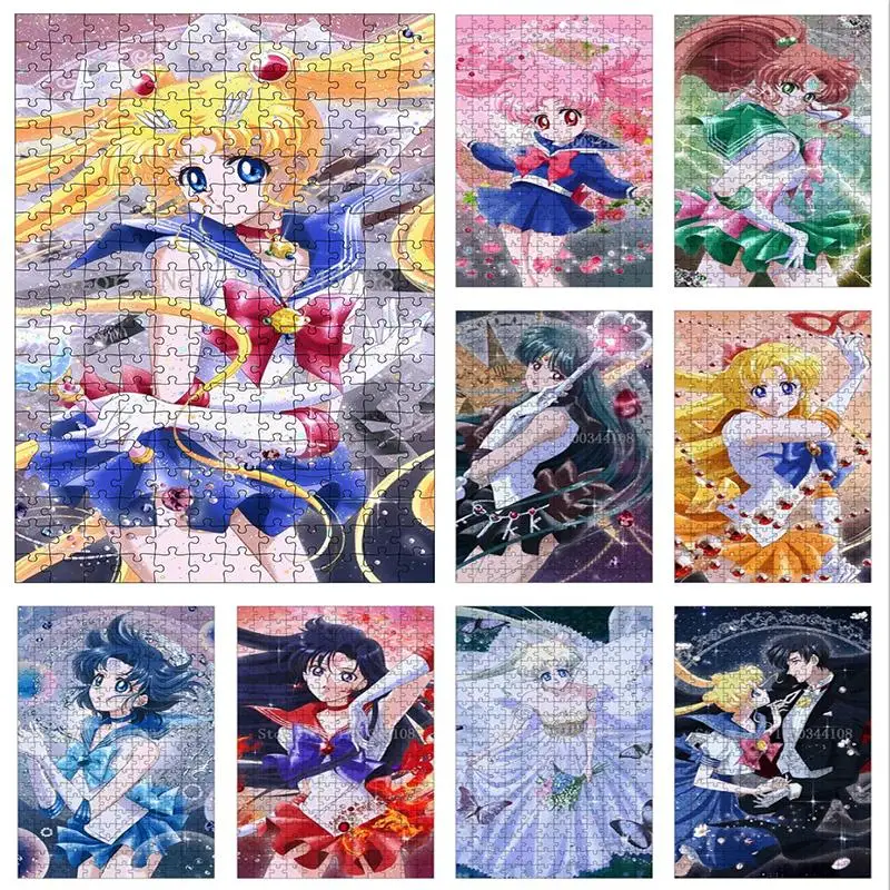 

Sailor Moon Puzzles for Adults Kids Jigsaw Puzzle Creative Picture Toys Educational Intellectual Decompressing Fun Family Game