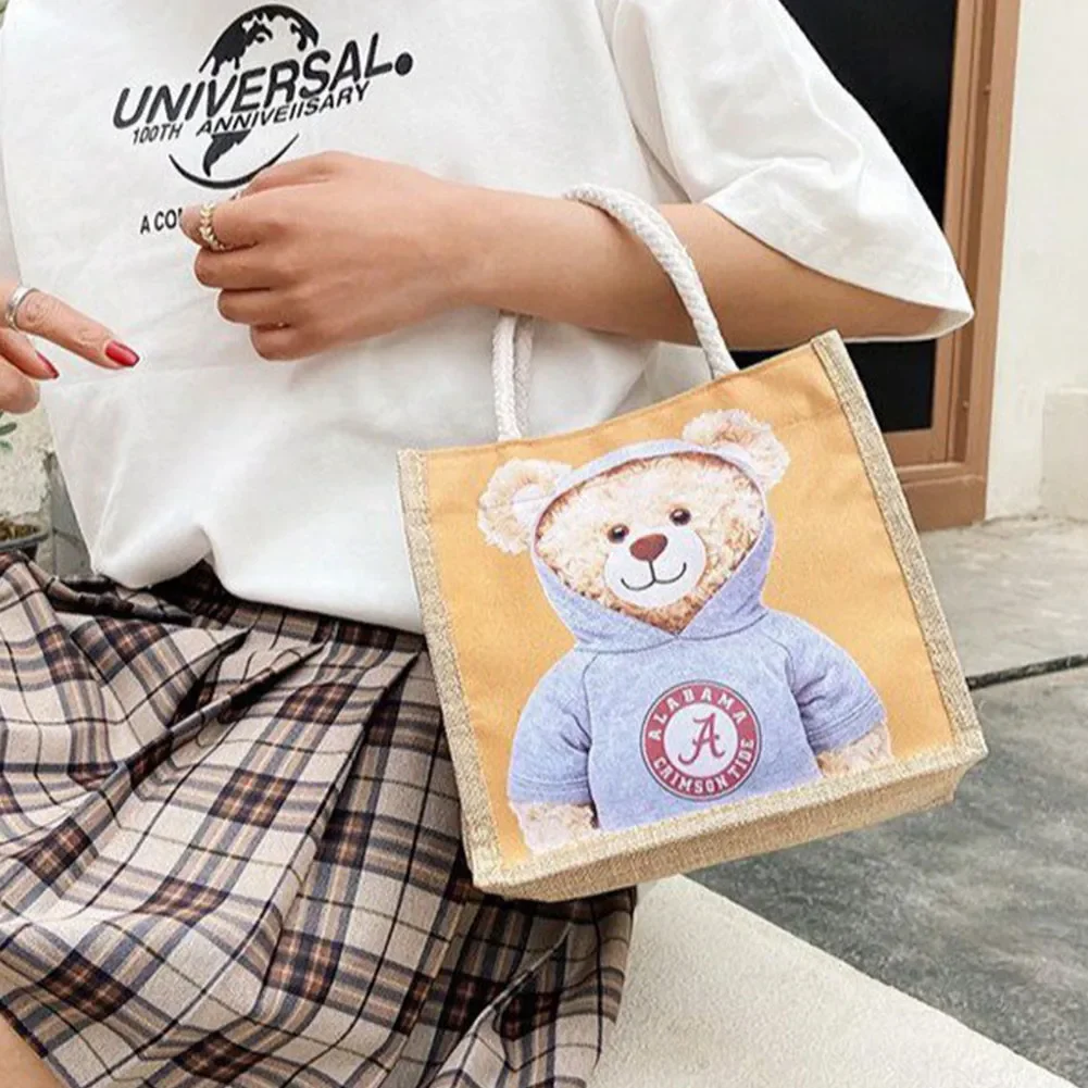 New Casual Mini Cute Bear Messenger Bag Girl Canvas Shoulder Bag Women Fashion Hot Handbag Student Bag Youth Ladies Handbag