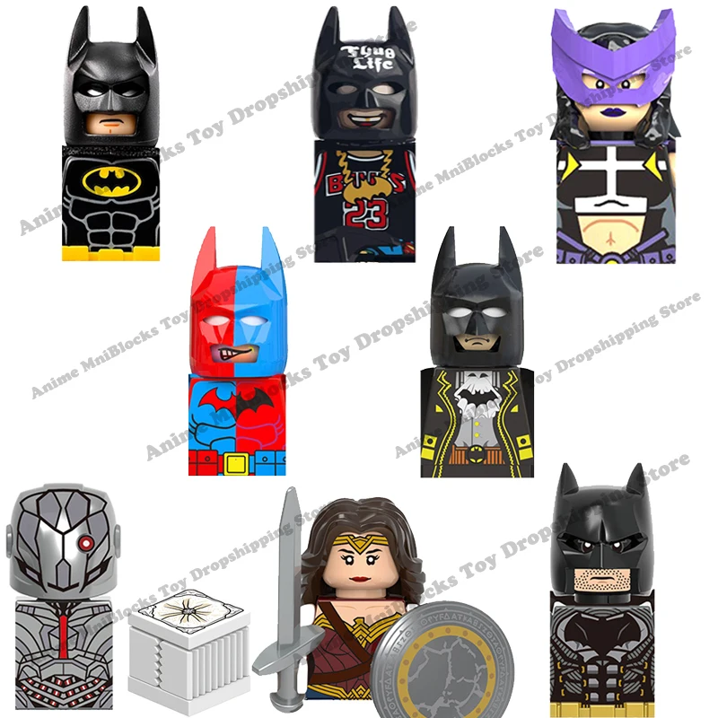 

WM6027 X0312 Movies plastic batman Wonder Woman mini action toy figures building blocks Assembly Toys for kids birthday gifts
