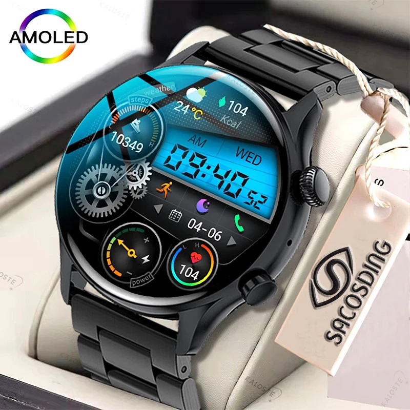

2022 NFC Smartwatch Men AMOLED 390*390 HD Screen Always display the time Bluetooth Call IP68 Waterproof Smart Watch For Xiaomi