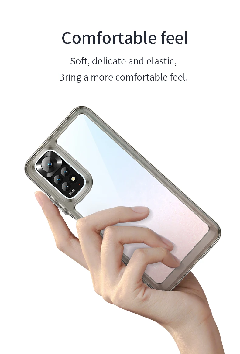 For Redmi Note 11 Global Case For Redmi Note 11 Cover Funda Clear Coque Hard Translucent Soft Frame Phone Bumper Redmi Note 11