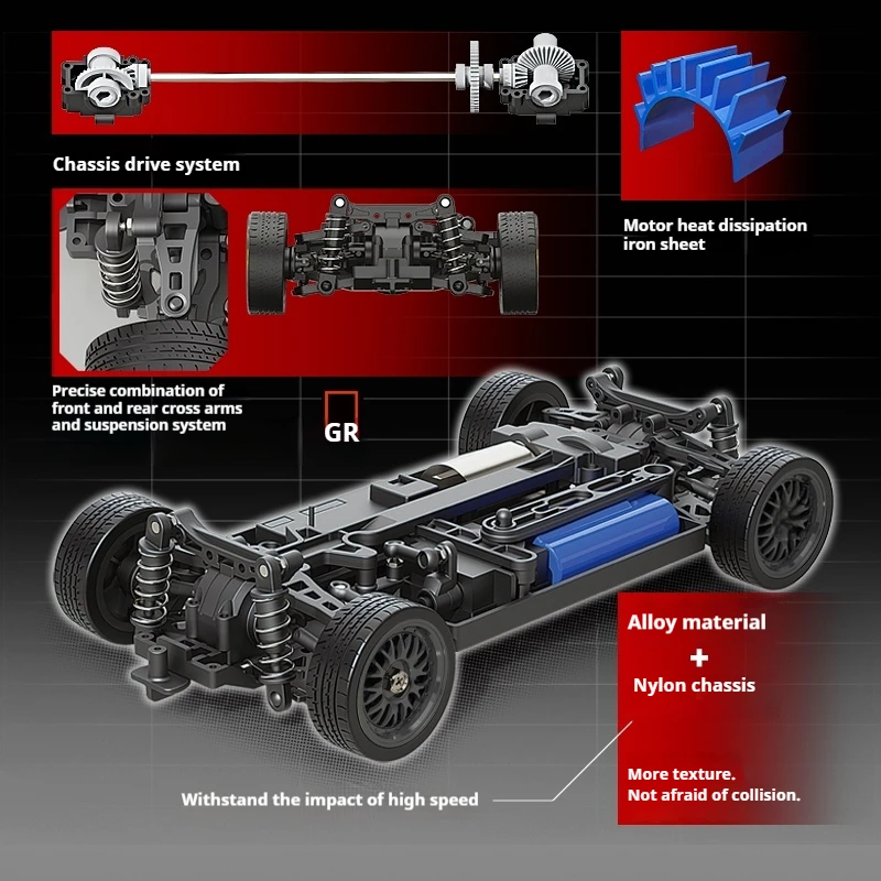 Радиоуправляемая машина YOQIDOLL DC163A 1/16 оранжево-черного цвета