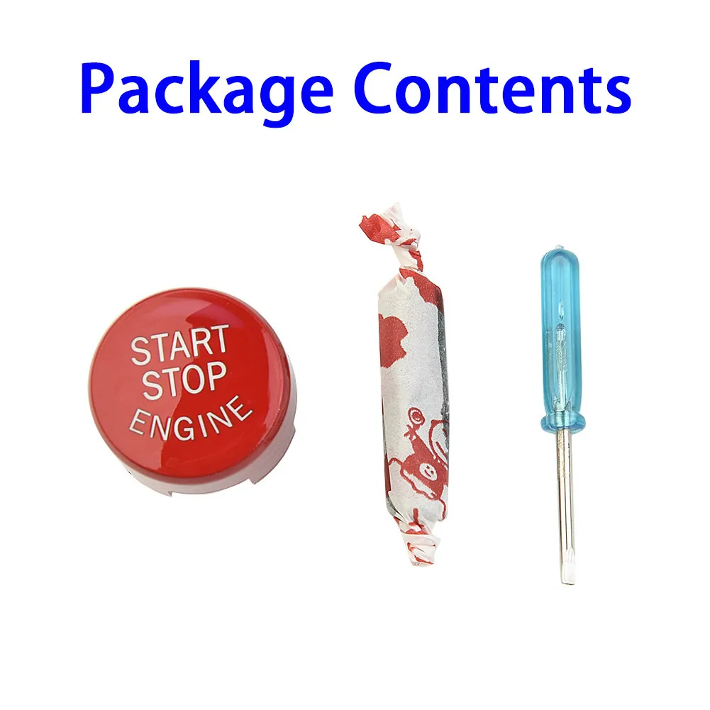 

Interior Button Switch Cover ON/OFF Parts Trim Push Cover Red Start-Stop