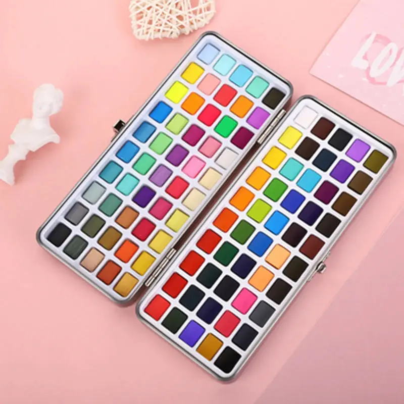 50/72/90/100 цветов в комплекте однотонные блестящие акварельные пигменты для