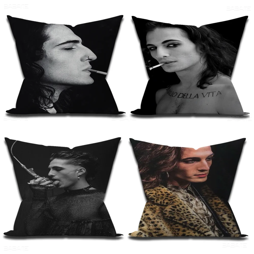 Maneskin Damiano David Pillow Gift Home Office Decoration Bedroom Sofa Car Cushion CoverPillow Case
