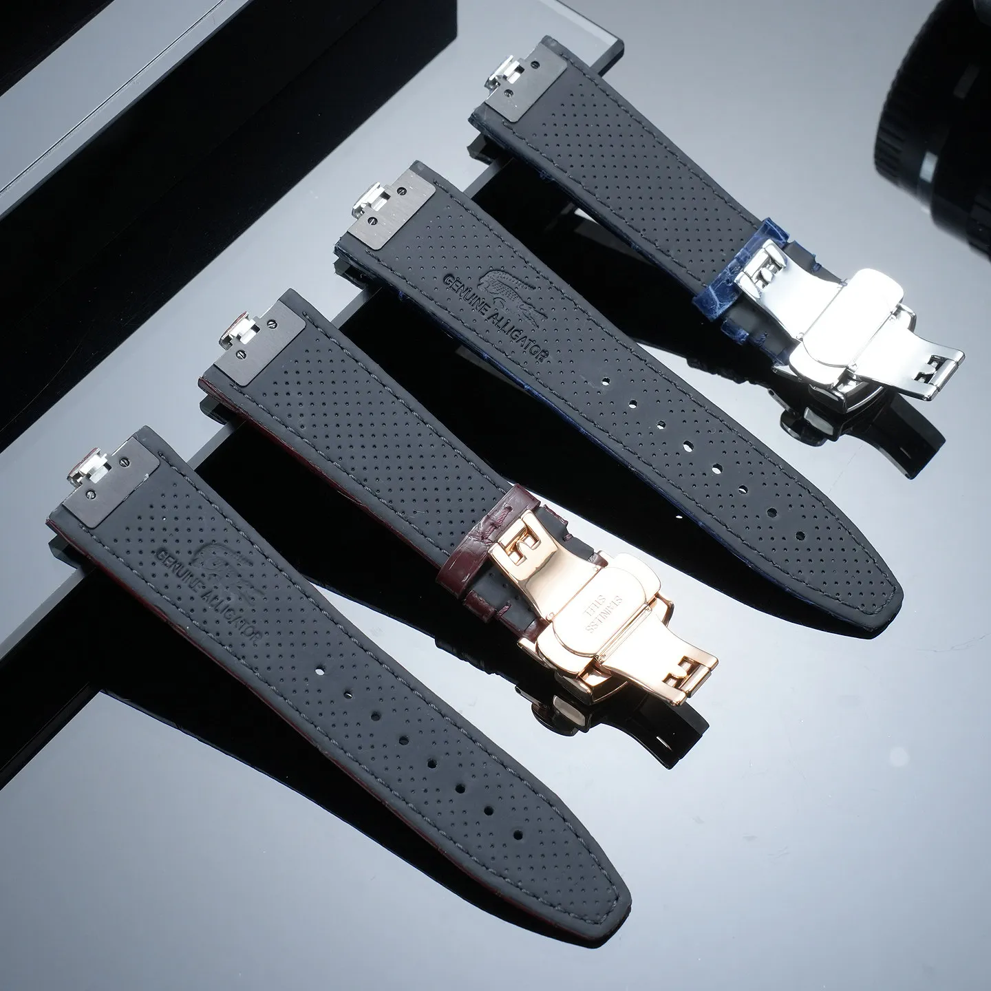 Фото Мужской ремешок из американской кожи аллигатора, подходит для часов Vacheron Constantin Vertical и Horizontal 4300V, 4500V, 5500V. №3
