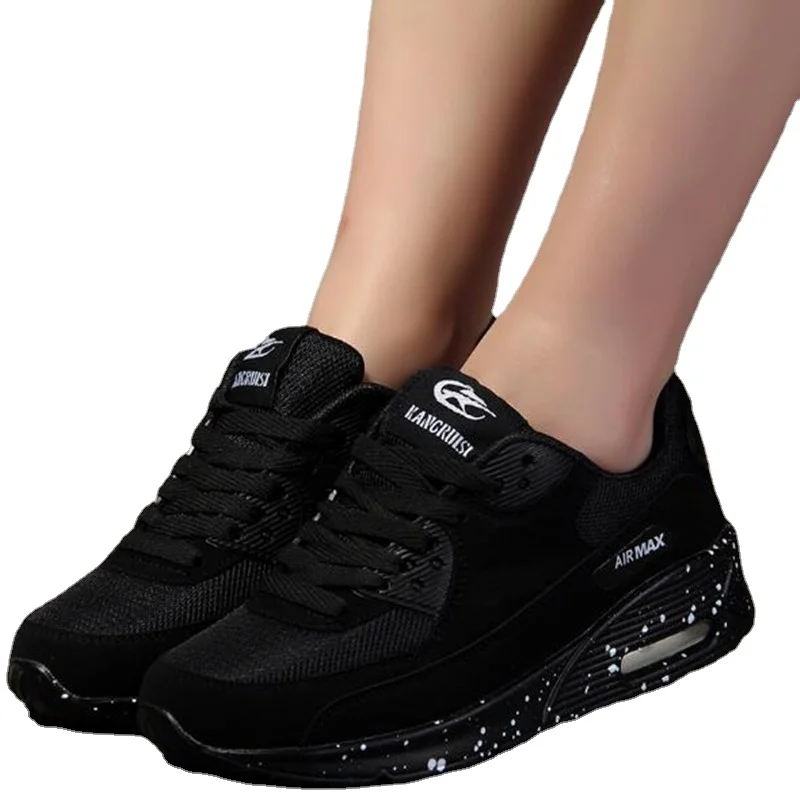 Женские кроссовки на платформе зеленые черные розовые дышащие для спорта |