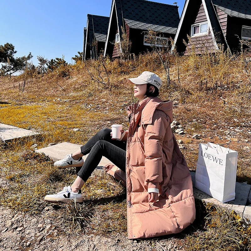 Women's Down Jacket 2022 Winter New Pink Warm Fashion Women's Cotton Jacket Korean Version Of The Long Winter Women's Jacket