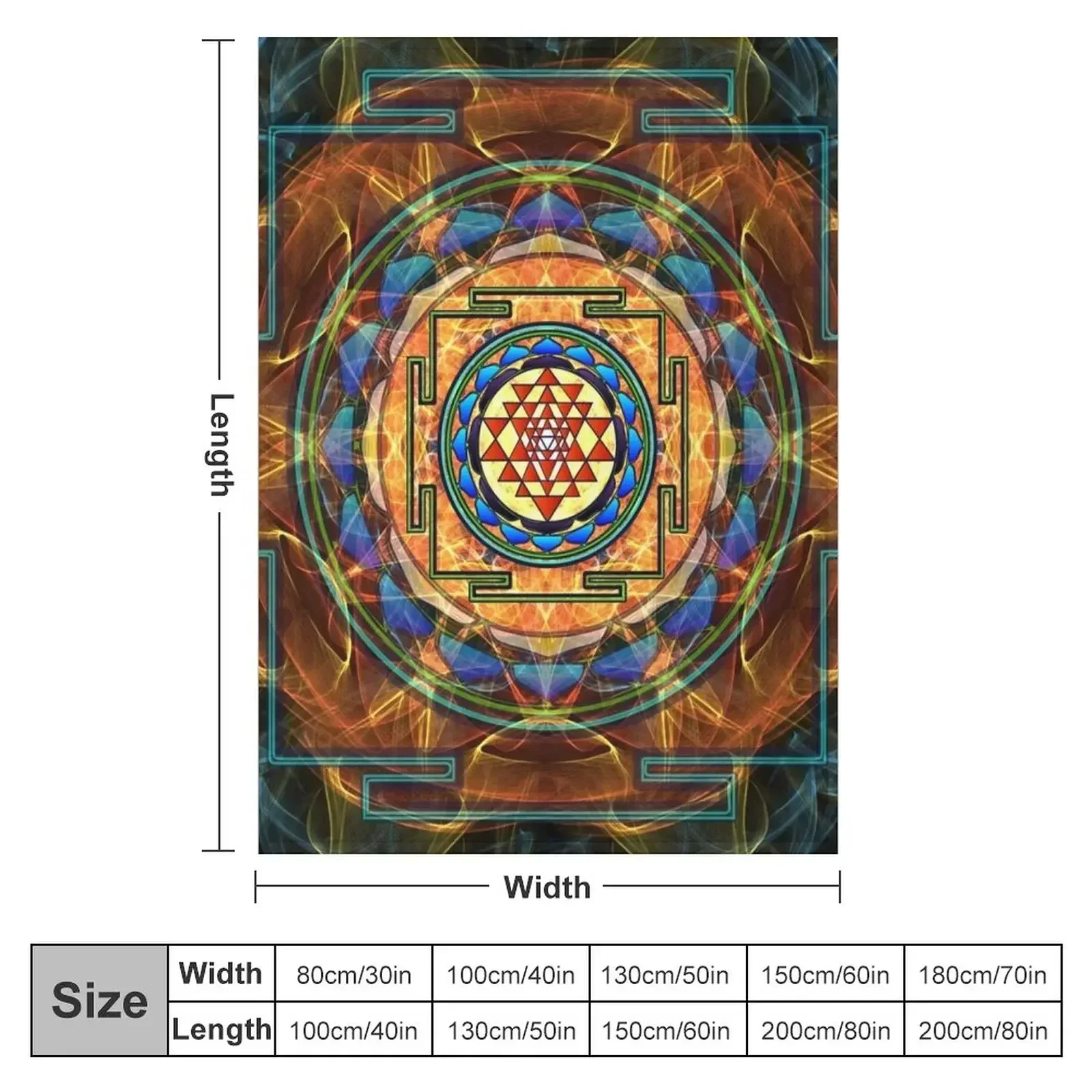 Шри Янтра - одеяло с сакральной геометрией плед термоодеяла на Хэллоуин одеяла
